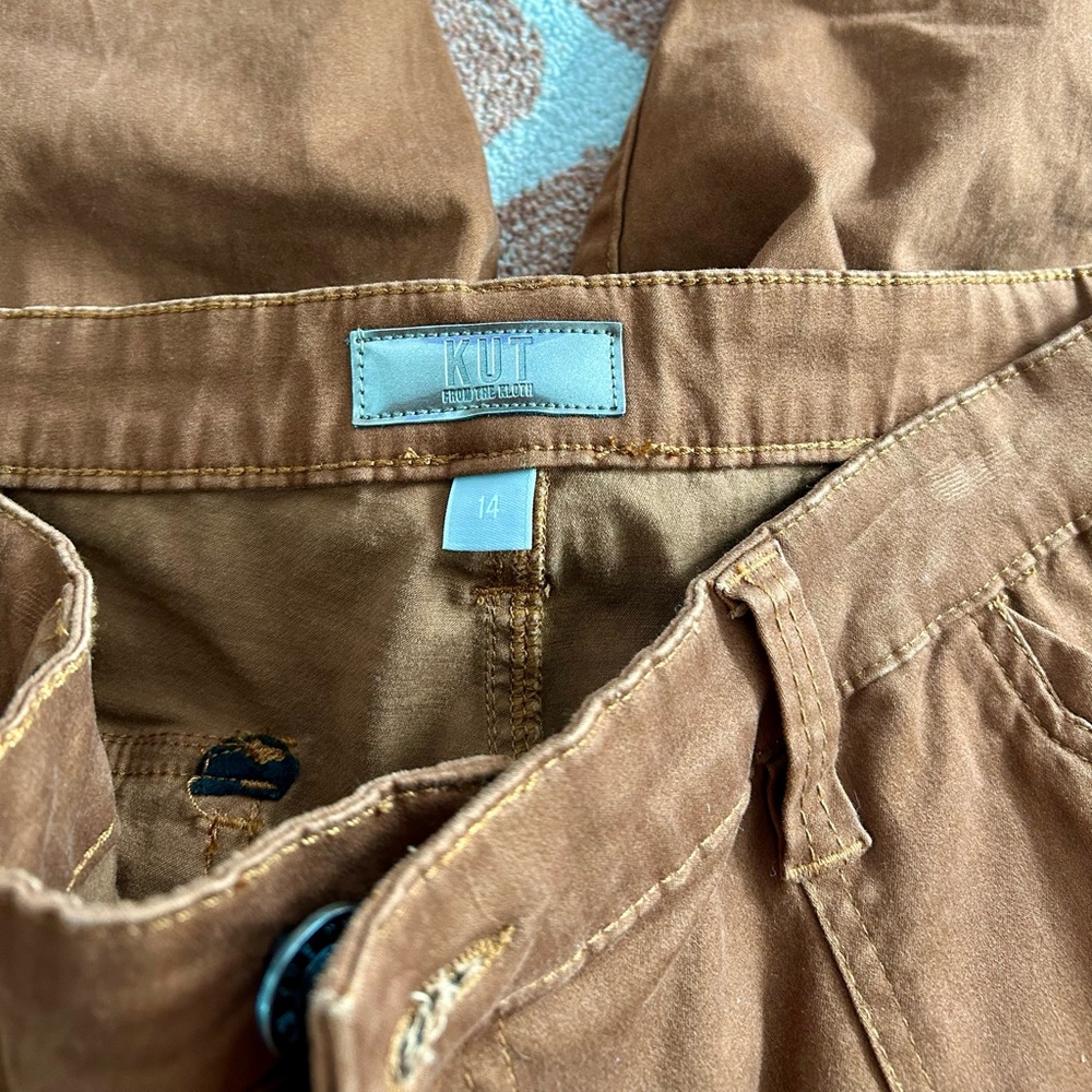 KUT from the Kloth Chris High Waist Ankle Slim Straight Leg Pants capri size 14 - Picture 5 of 5